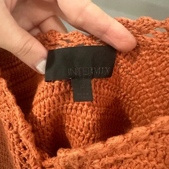 Intermix Burnt Orange Crochet Top - Picture 4 of 4